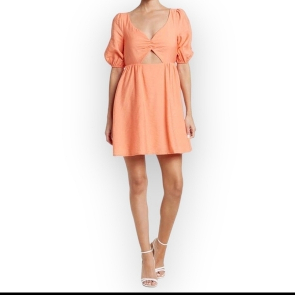 NSR Delphine mini dress coral xs NWT - Picture 1 of 8
